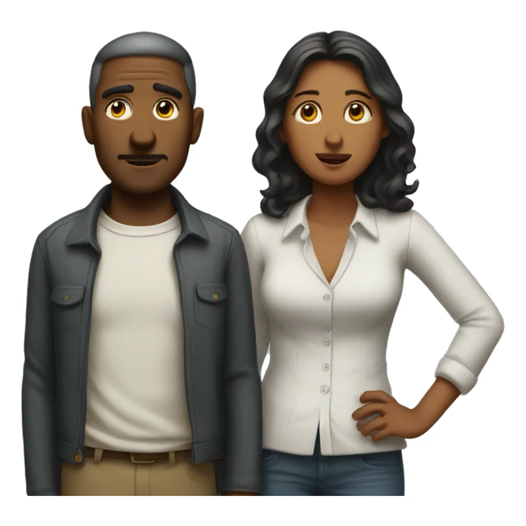 Shrugging man and woman standing next to each other sticker