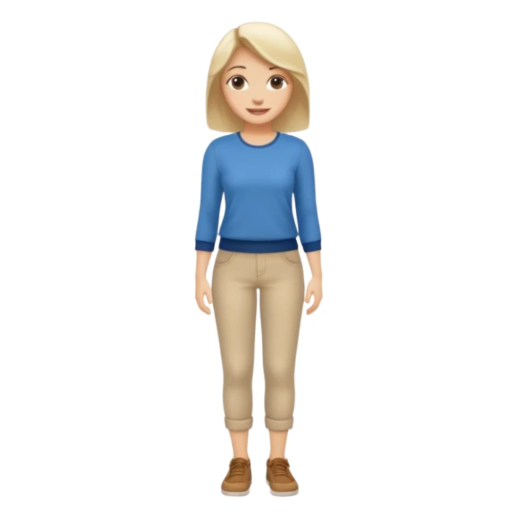 white woman dressed casually full body sticker