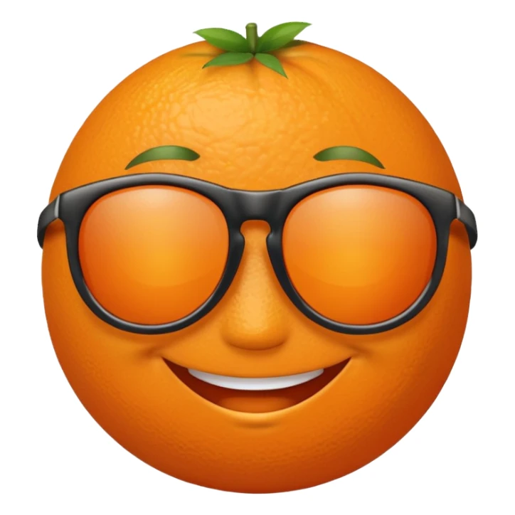 Orange with smile face with sun glasses sticker