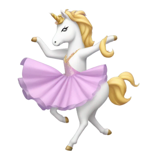 Unicorn dancing in a flirty dress sticker