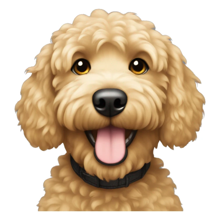 Golden doodle with black colored hair sticker
