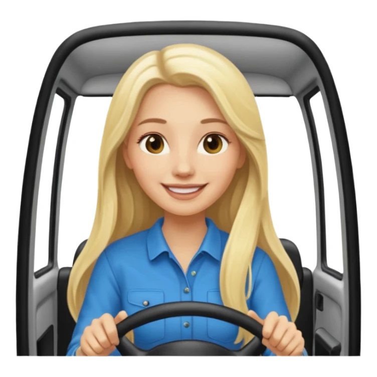 blonde long haired woman minibus driver sticker