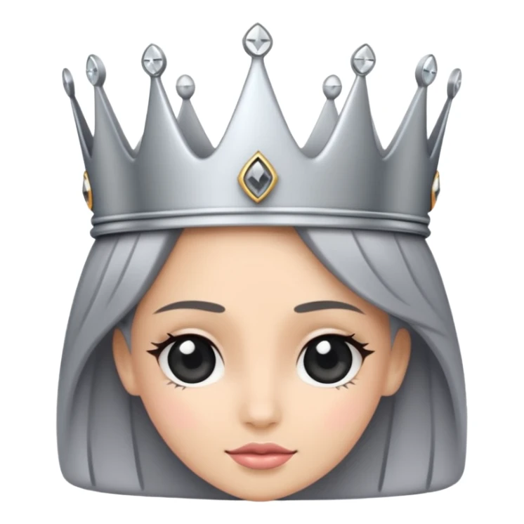silver feminine crown with gray spinel sticker