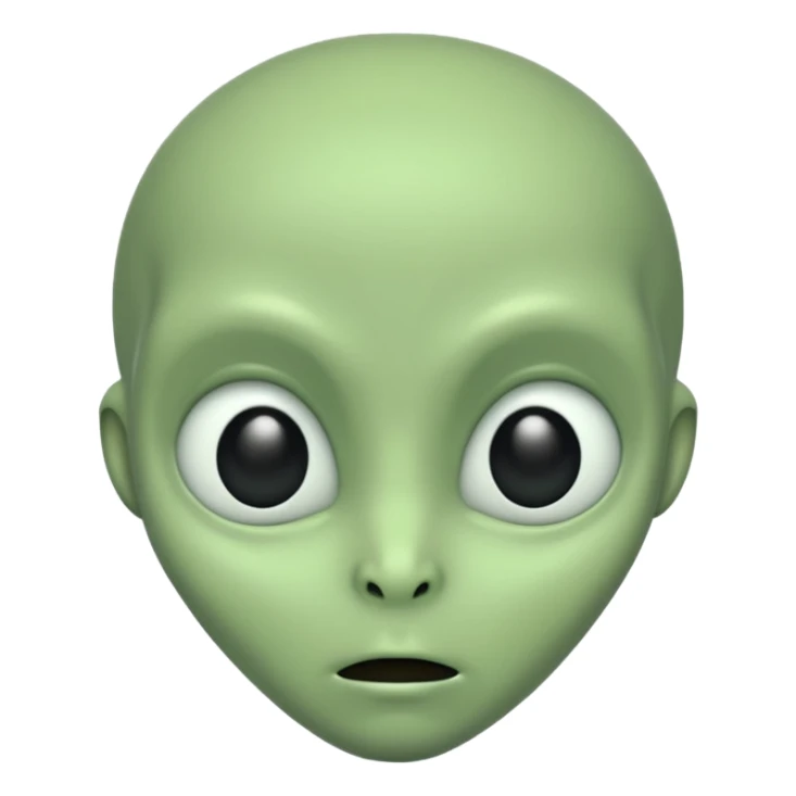 Very simple alien face (black eyes, no nose, no ears) sticker