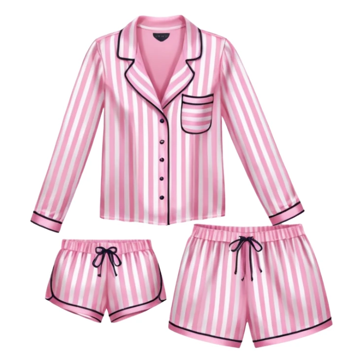 Striped pink and white silk Victoria’s Secret pajama set sticker