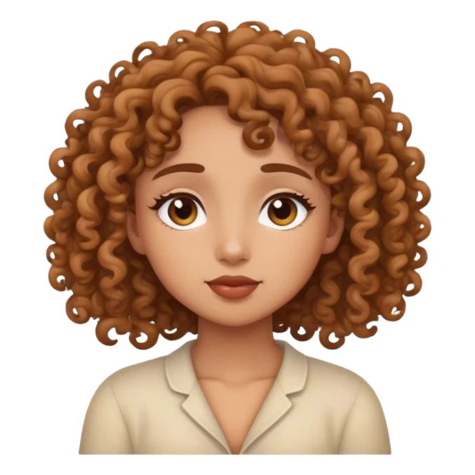 medium skin tone curly hair girl dreaming  sticker