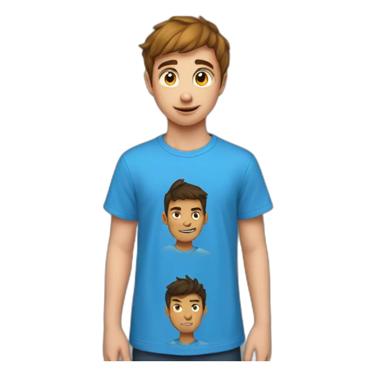 5 boys wearing blue t-shirts with "Fire flux" written on them sticker