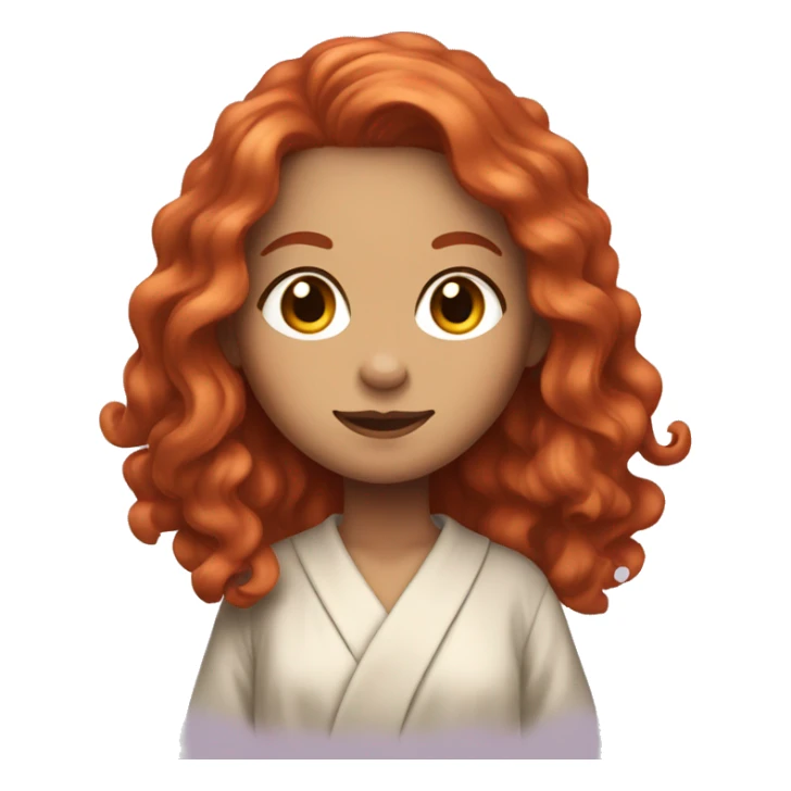 red-haired girl with long wavy hair in a robe sticker
