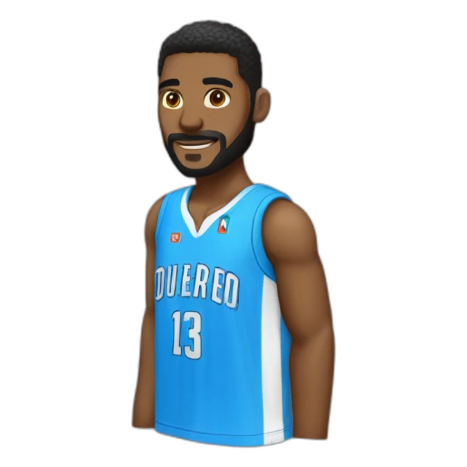 Un maillot de basket bleu avec écrit 14 dessus dans le style de IOS sticker