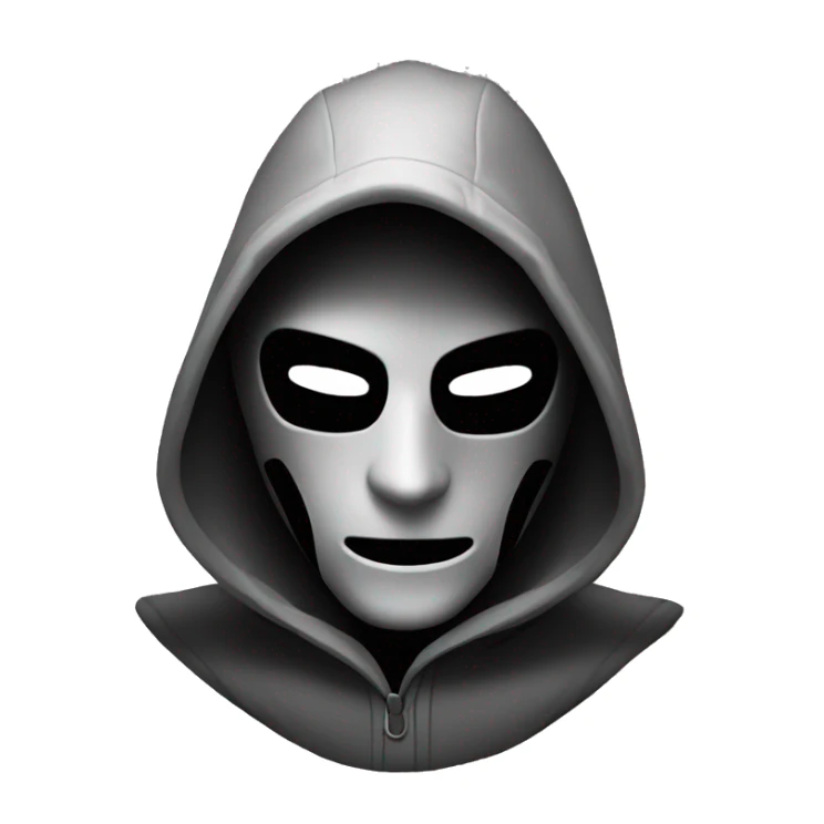 grayscale black mysterious masked hooded man sticker