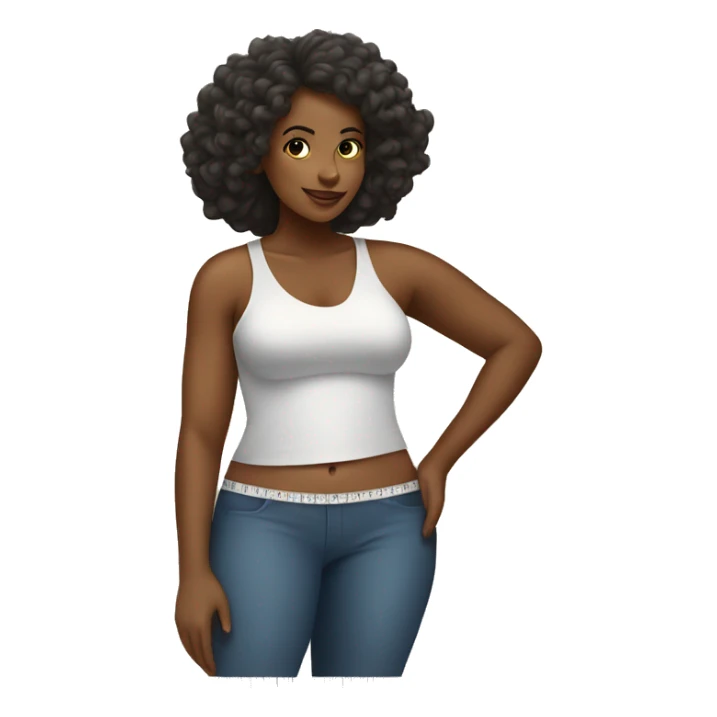 A black woman using a measuring tape to track her weight loss sticker