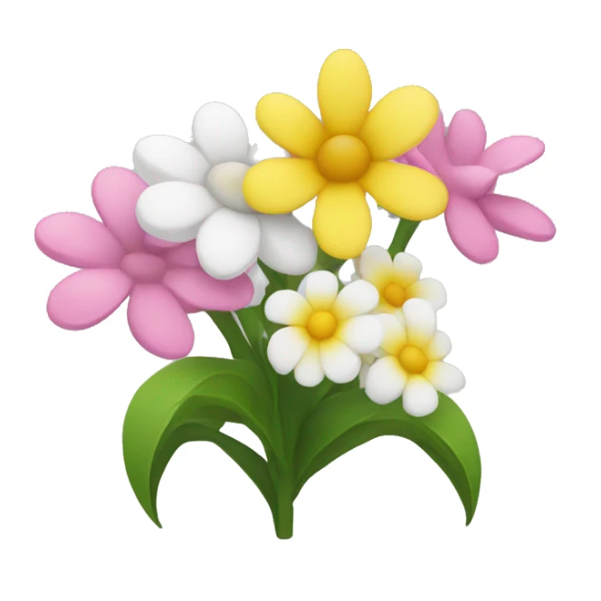 Yellow white and pink flowers sticker