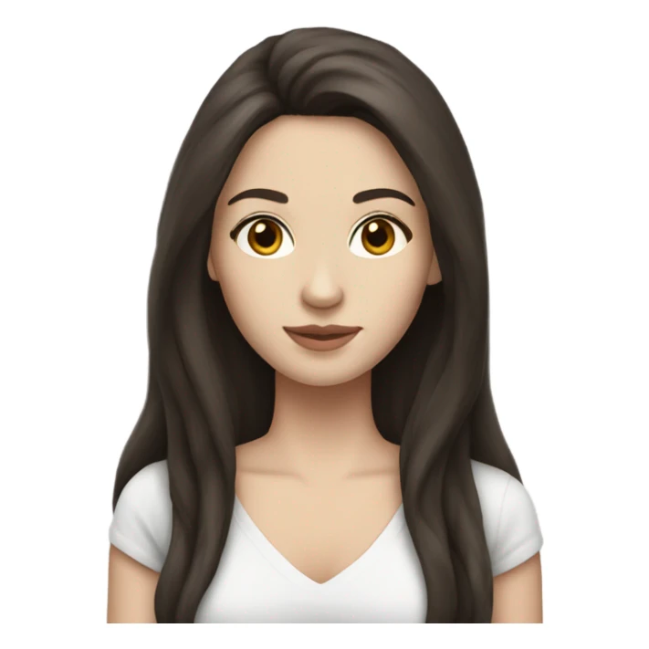 pretty woman long dark brown hair pale skin sticker