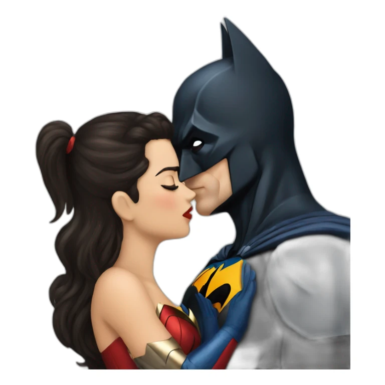 Batman kissing wonderwoman sticker