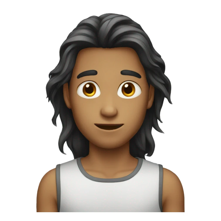 Boy long hair sticker