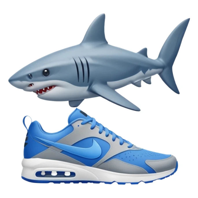 Hazme un tiburón con zapatos Nike azul sticker