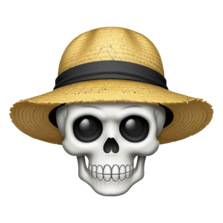 Luffy straw hat logo but.his head is a skull sticker