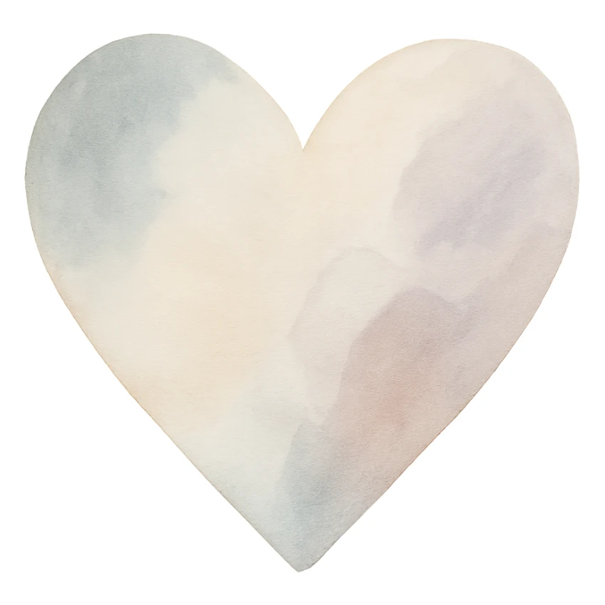 heart, watercolor art style sticker