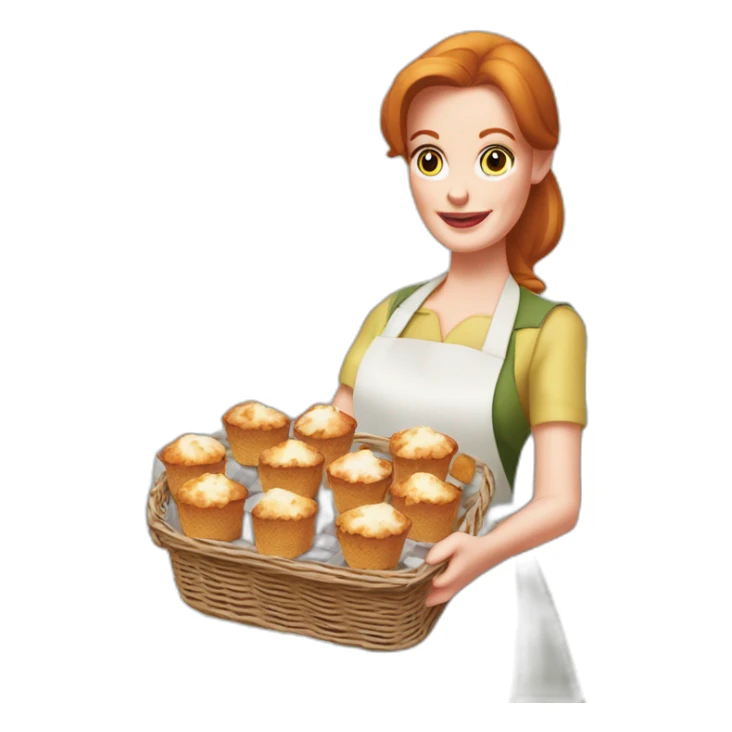 Bree van de kamp with Desperate Housewives with his kitchen apron holding a basket of muffins in his hands  sticker