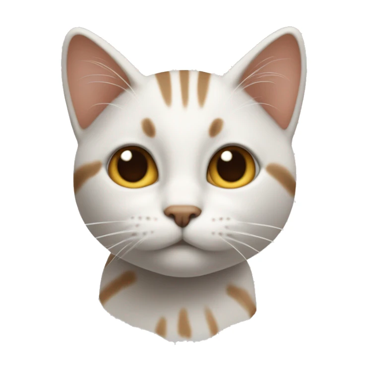 Je voudrais l’emoji d’un chat blanc avec des rayure marron clair  sticker