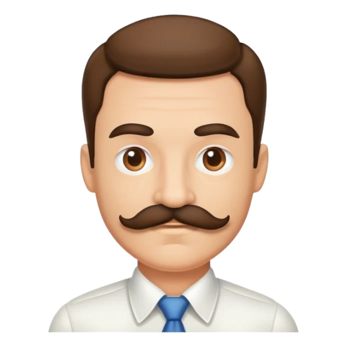 male portrait with mustache sticker