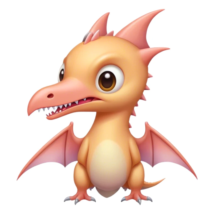 A cute, kawaii style pastel pterodactyl with sharp teeth sticker
