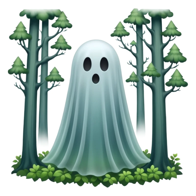 ghost floating through forest sticker