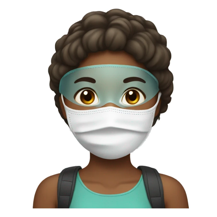 girl with a face mask sticker