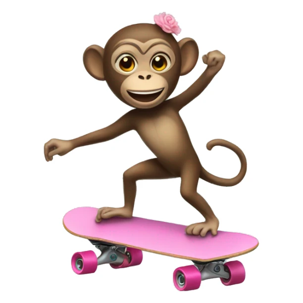 Monkey on a skateboard with a tutu and ballet slippers  sticker