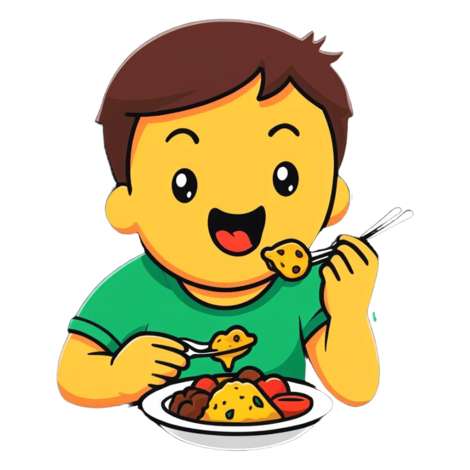 person moaning with pleasure while eating amazing food sticker