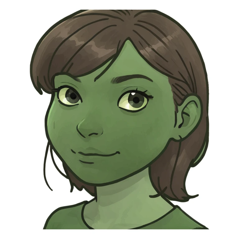 White girl with brunette hair sticker