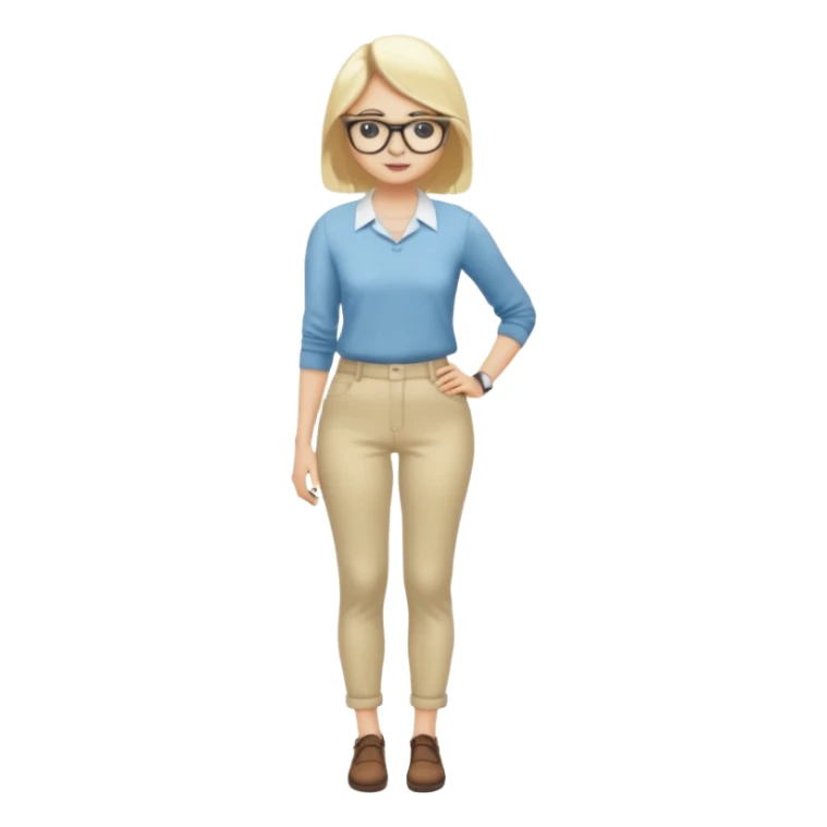  One Dominatrix blonde hair and glasses full body posing  sticker