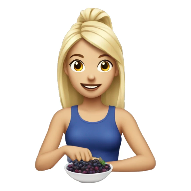 Blondie girl eating açaí  sticker
