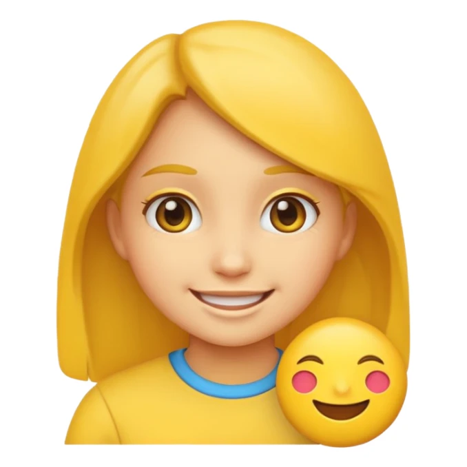 Make the girl in the photo an emoji. sticker