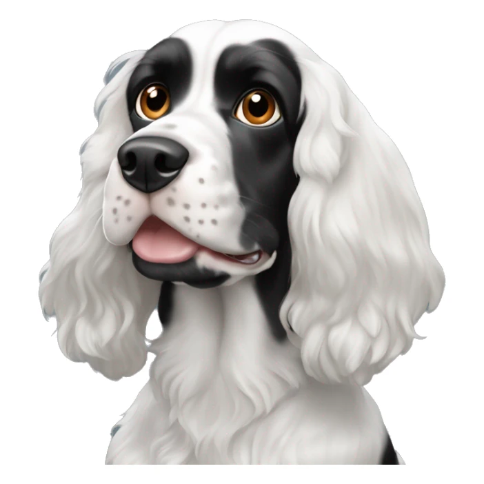 black and white english cocker spaniel with nose spots  sticker