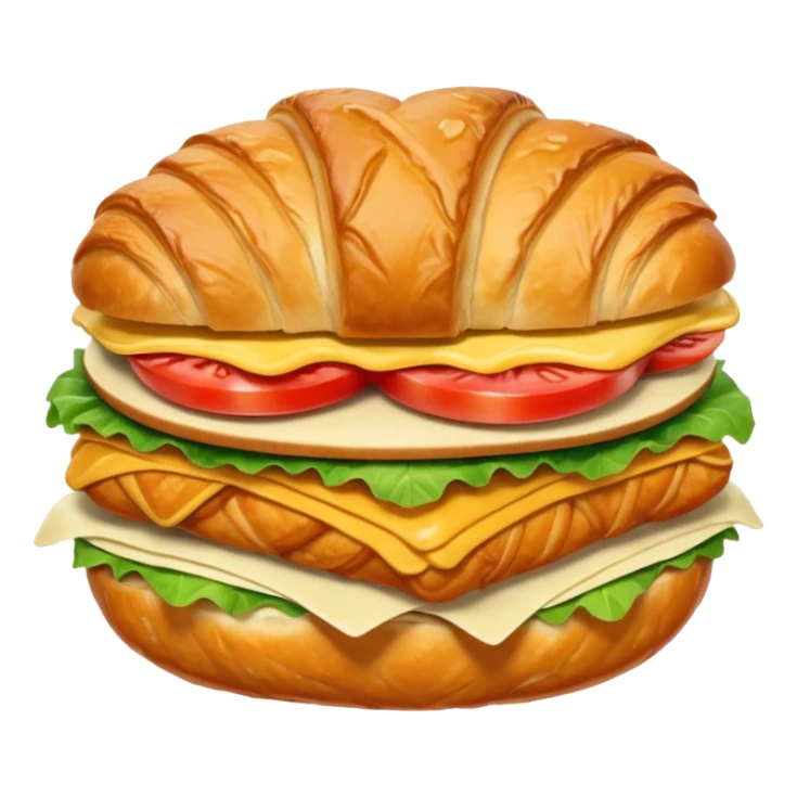 Croissant chicken and Cesar salad sandwich emoji  sticker