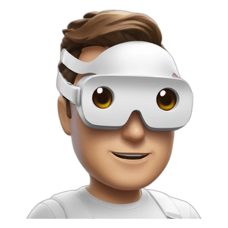 Elon musk with oculus quest white headset sticker