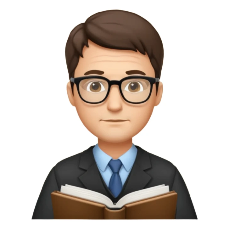 A handsome man in his 40s studying hard sticker