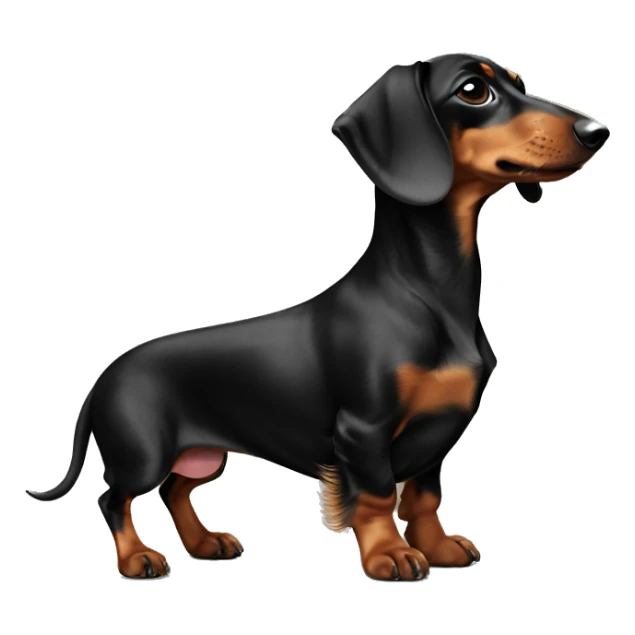 miniature dachshund with black and tan dapple coat sticker