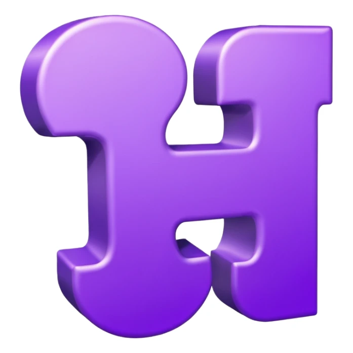 3D text that spells "you" in a shiny purple fancy font  sticker