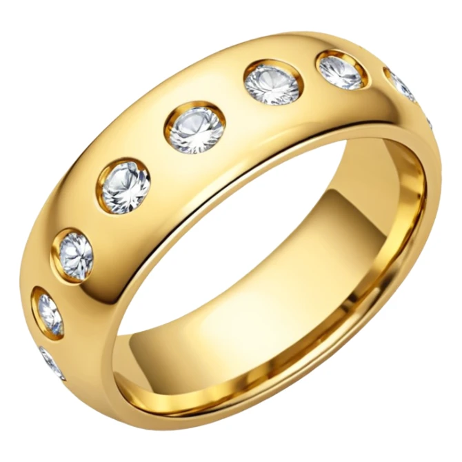 Gold and diamond men wedding band sticker