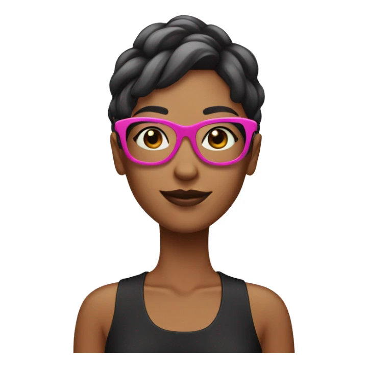 Women with pink glasses with black pink hair  sticker