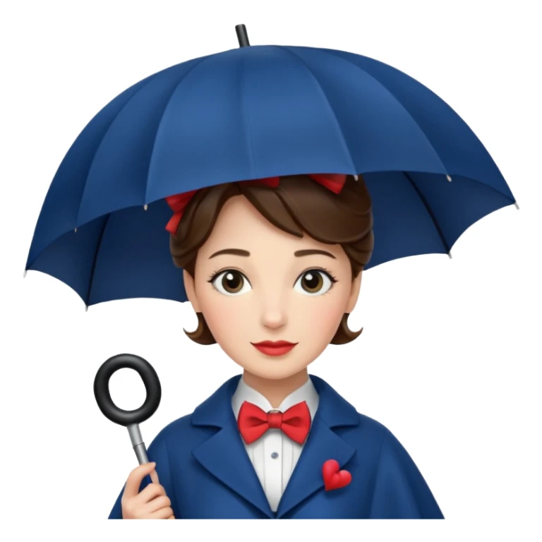 Mary Poppins holds an umbrella in her hand. sticker
