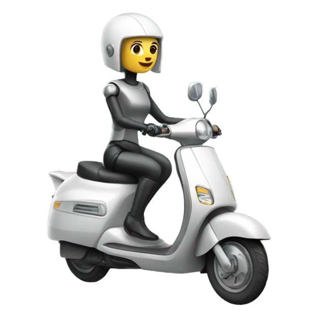 Female Robot on scooter sticker