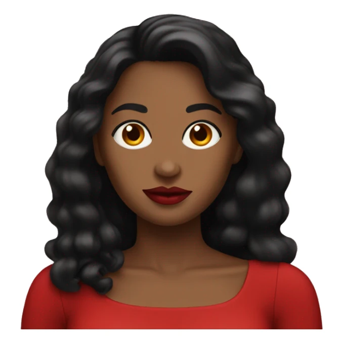 Woman dark hair red lips red body dress sticker