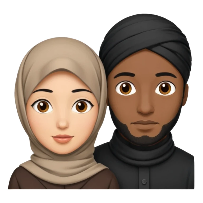 Mixed hijabi wife black husband black hair  sticker