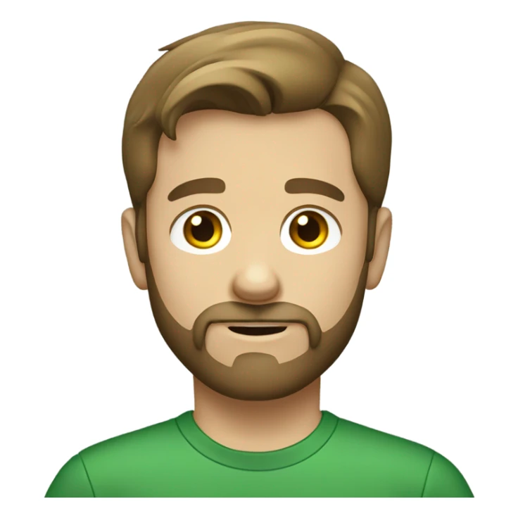 bearded brown hair white boy in green shirt sticker