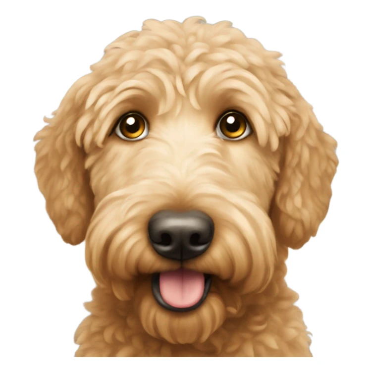Golden doodle with hearts on its eyes sticker
