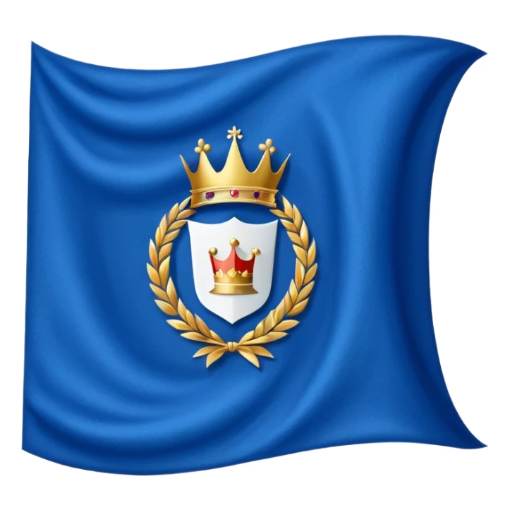 Wave Banner — blue cloth + white crest,Royal Banner. sticker