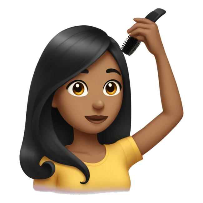 girl with black hair putting on mascara sticker